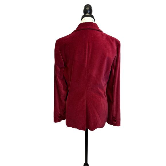 Fundamental Things Red Velvet Embroidered Blazer Size 10 - Picture 3 of 9